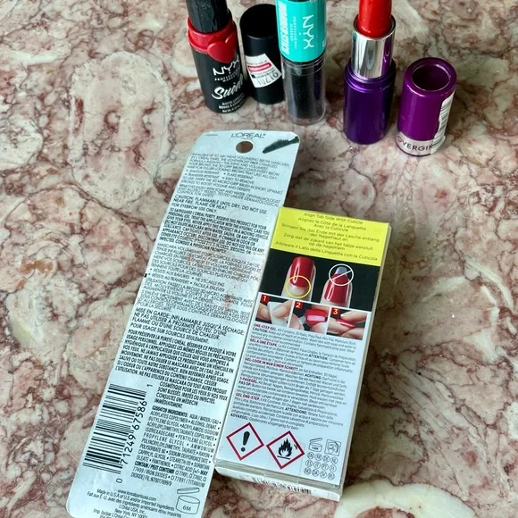NYX, Covergirl Bold Red Lipstick Brown Mascara, Champagne nails,NYX Wonderstick - Picture 2 of 14